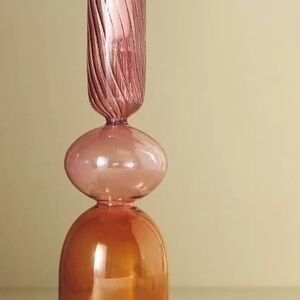 Elegant Pink and Orange Glass Vase